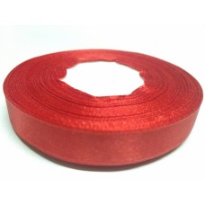 Стрічка атласна червона 12мм.