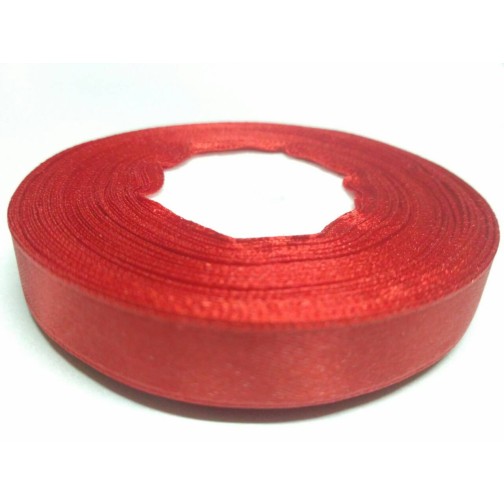 Стрічка атласна червона 12мм.