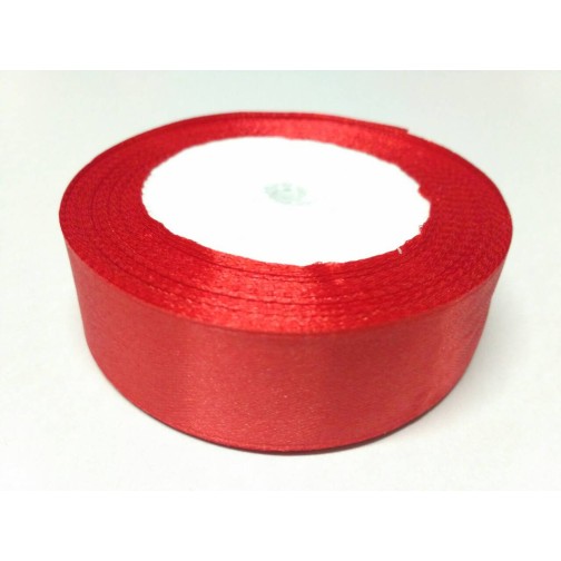 Стрічка атласна червона 25мм.