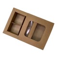 Коробка для 4 цукерок з бортиком, з крафт-картону, 110*110*30