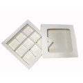 Коробка для 9 цукерок з бортиком, біла, 150*150*30