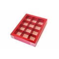 Коробка для 12 цукерок з бортиком червона, 195*150*30