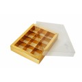 Коробка для 12 цукерок з бортиком, з золотою ламінацією, 195*150*30