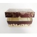 Коробка для 2 капкейків, маффінів, кексів "Шоколадні квіти",с тиснением "золото" 160*110*85