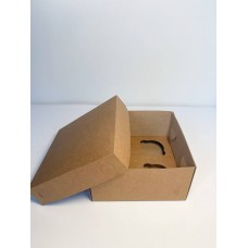 Box for 4 cupcakes without a window, kraft cardboard, 200*200*105
