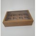 Коробка з крафта на 12 капкейків із вікном квадрат, 354*241*90