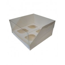 Box "Aquarium" for 4 cupcakes white, 200*200*110