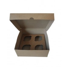 Box for 4 cupcakes "Kraft" without window, 200*200*90