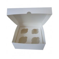 Box for 4 cupcakes "White" without window, 200*200*90