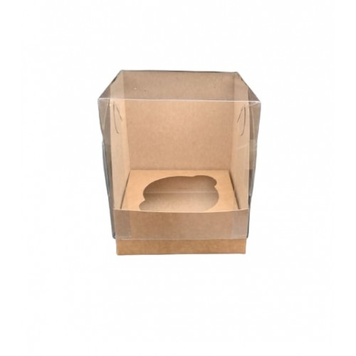 Коробка для 1 капкейка Акваріум крафт, 90*90*110