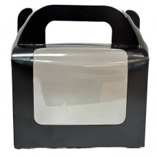 Box for 2 cupcakes, black, window with transparent film, 160*110*110