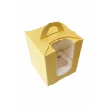 Коробка на 1 капкейк жовта з вікном і ложементом, 90*90*110