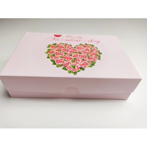 Коробка "Happy Valentine's Day" для еклерів, 225*150*60