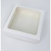 Коробка для макаронс, еклерів, зефіру з квадратним вікном біла, 150*150*50