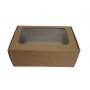 Коробка для макаронс на 8 шт, еклерів із вікном "Крафт", 140*100*53