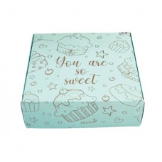Коробка «You are so sweet» для макаронс, біжутерії без вікна, в м‘ятному кольорі, 150*150*50