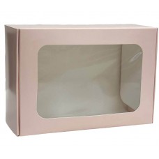 Коробка для макаронс, еклерів на 8 шт. з віконцем "Пудра", 140*100*53