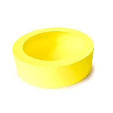 Коробка «тубус» для макаронс з пластиковим віконцем, колір - жовтий, 210*60мм