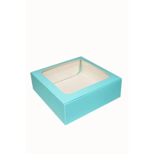 Коробка для макаронс, еклерів "М'ята" з віконцем, 150*150*50