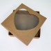 Коробка для пряників із крафту, вікно «Серце», 150*150*35