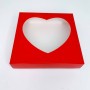 Коробка для пряників із вікном «Серце», червона, 150*150*35