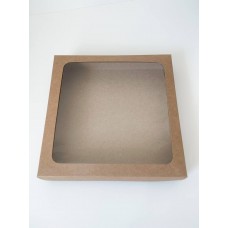 Коробка для пряників із крафта з квадратним вікном, 200*200*35