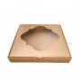 Коробка для пряників, печива "Крафт" з фігурним вікном, 200*200*30