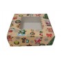 Коробка "Новорічна" з віконцем для пряників, макаронс, еклерів, 150*150*50