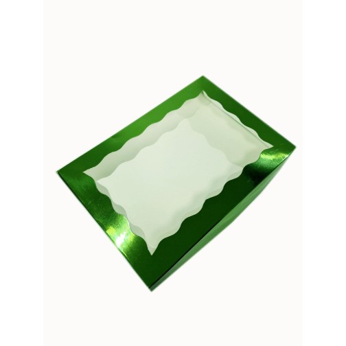 Коробка для пряників  з фігурним віконцем "Зелена", 220*150*30