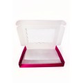 Коробка для пряників  з фігурним віконцем "Фуксія", 220*150*30