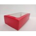 Коробка "Червона" з вікном для макаронс, пряників, 200*100*50