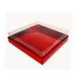 Коробка "Акваріум" червона, 200*200*50мм
