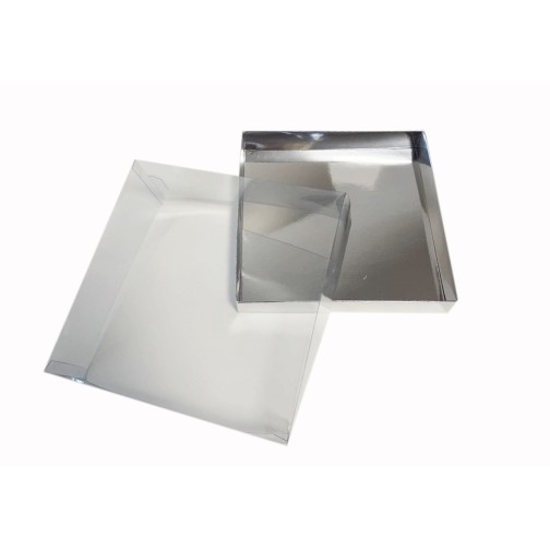 Коробка "Акваріум" срібло, 200*200*70мм