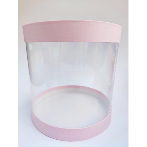 Коробка "Тубус" світло-рожева для мусових тортів, 250*250