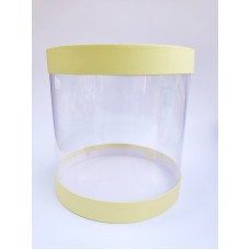 Коробка "Тубус" желтая для муссовых тортов, 250*250