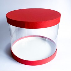 Коробка "Тубус" красная для муссовых тортов, 305*300