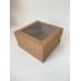 Коробка з вікном "Крафт" для бенто-тортів, кексів, 160*160*90