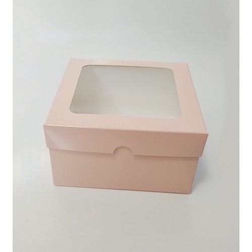 Коробка з вікном "Пудра" для бенто-тортів, кексів, 160*160*90