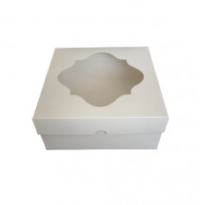 Коробка для торта "Біла" з фігурним вікном, 200*200*90