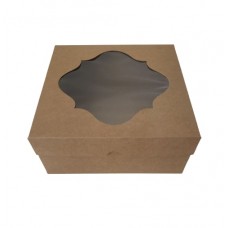 Коробка для торта "Крафт" з фігурним вікном, 200*200*90