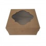 Коробка для торта "Крафт" з фігурним вікном, 200*200*90