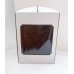 Коробка для торта біла із мікрогофри з квадратним вікном, 300*300*400