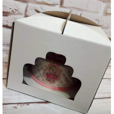 Коробка для торта из микрогофры,с окошком размер 300*300*250