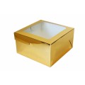 Коробка з вікном "Золото" для бенто-тортів, кексів, 160*160*90мм