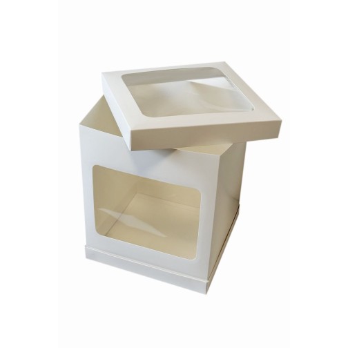 Коробка для торта з вікном і прозорою кришкою з трьох частин, 250*250*300