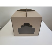 Коробка для торта "Бура-бура" з фігурним вікном, 300*300*300