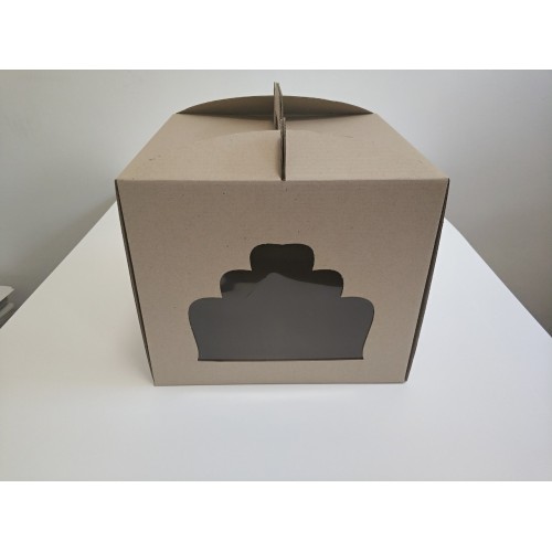 Коробка для торта "Бура-бура" з фігурним вікном, 300*300*250мм.
