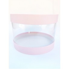 Коробка "Тубус" светло-розовая для муссовых тортов, 250*165
