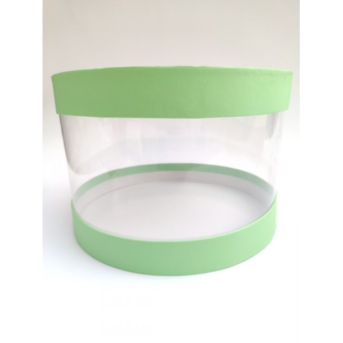 Коробка "Тубус" світло-зелена для мусових тортів, 250*165