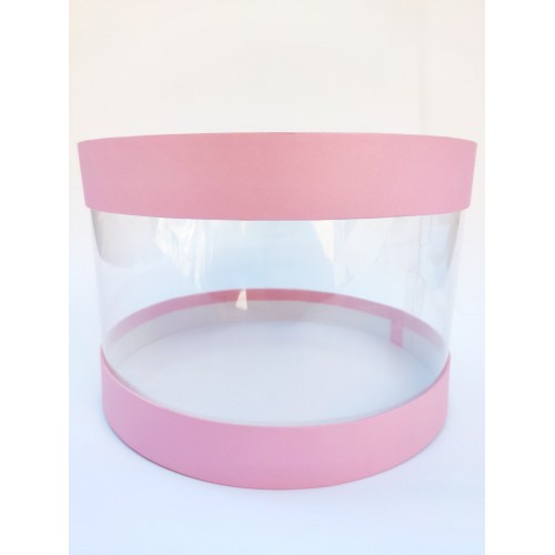 Коробка "Тубус" рожева для мусових тортів, 250*165